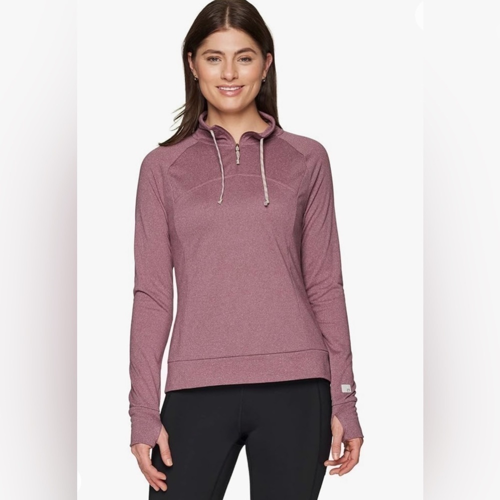 Avalanche Women's Mock Neck Brushed Thermal Pullover Long Sleeve 1/4 Zip Top M